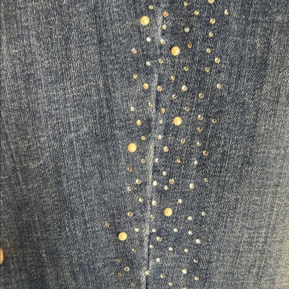 Classic Blue Straight Leg Jeans with Embellishments - Picture 4 of 5